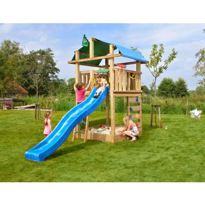 Jungle Gym Fort 2.1 legetårn med blå rutsjebane