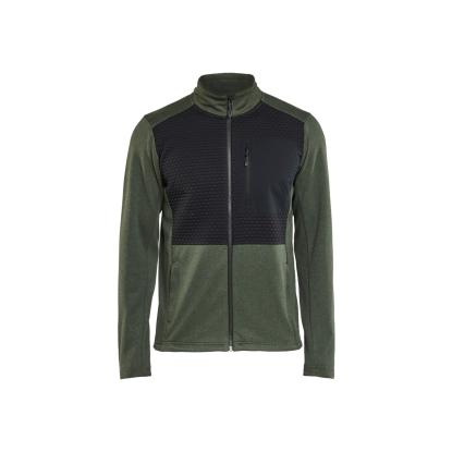 Blåkläder 3548 35482526 sweatshirt full zip, efterårsgrøn/sort