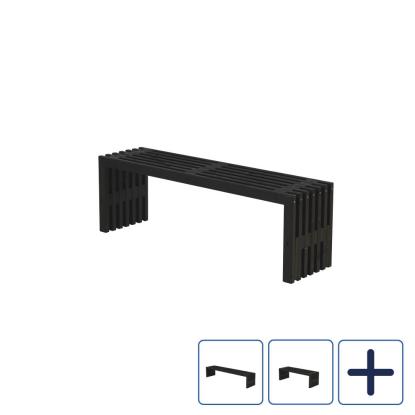 PLUS Rustik trallebænk, sort/fyr