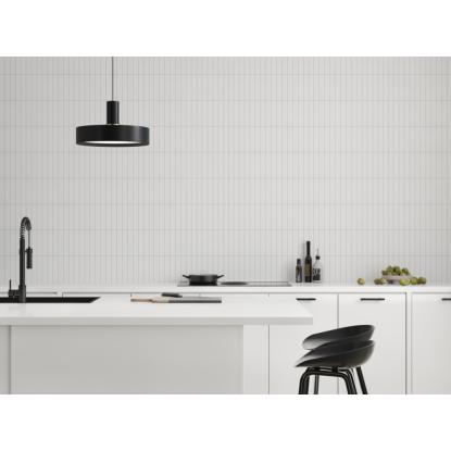 Fibo Colour vådrumspanel med 4 x 20 cm fliselook, 10 x 600 x 2400 mm, white silk