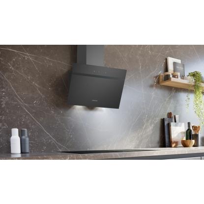 Siemens iQ100 væghængt emhætte LC65KDK60, sort, 60 cm