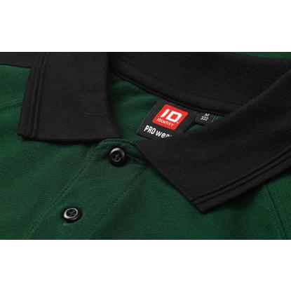 ID PRO Wear 0322 poloshirt med kontrast, flaskegrøn