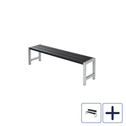 PLUS plankebænk, sort/nåletræ, 176 cm
