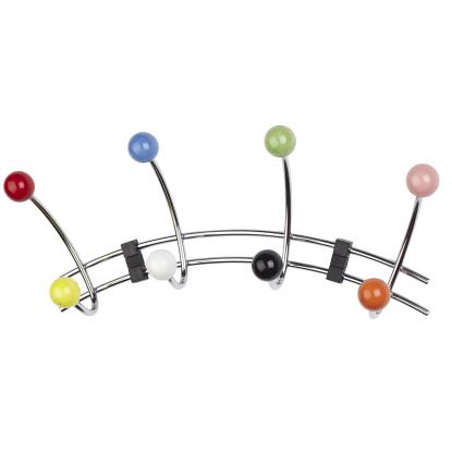Millex Harlekin buet knagerække, 4 kroge, 32 cm, krom/multi