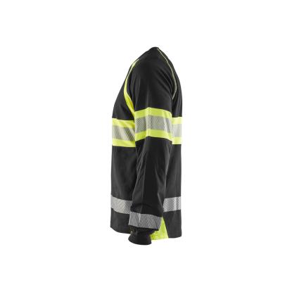 Blåkläder 3510 high vis t-shirt lang ærme, sort/hi-vis gul