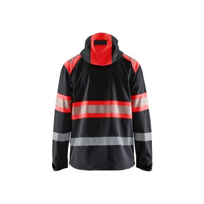 Blåkläder 4494 high vis softshell jakke, sort/hi-vis rød