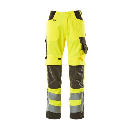 MASCOT SAFE SUPREME Kendal arbejdsbukser med knælommer, hi-vis gul/mørk antracit