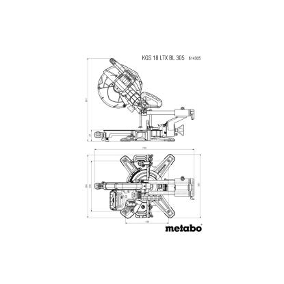 Metabo KGS 18 LTX BL 305 kap-/geringssav, 18V, uden batteri og lader