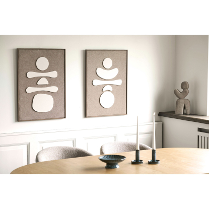 Diva relief vægdekoration No. 1, brun/beige, 50 x 70 cm