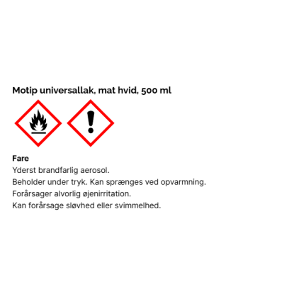 Motip universallak, 500 ml, hvid mat
