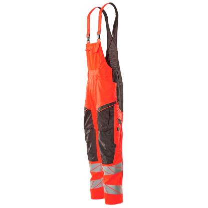 MASCOT ACCELERATE SAFE overall med knælommer, hi-vis rød/mørk antracit