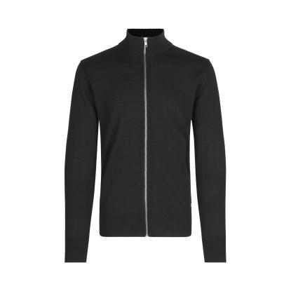 Seven Seas S660 The cardigan med lynlås, merino, sort
