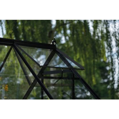 Halls Icon 6 drivhus 3,7 m², sort, 3 mm glas