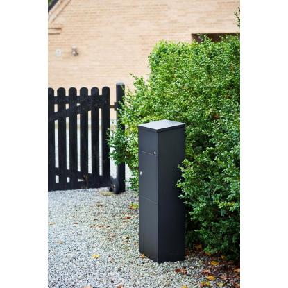 Allux 600 pakkepostkasse med cylinderlås, sort