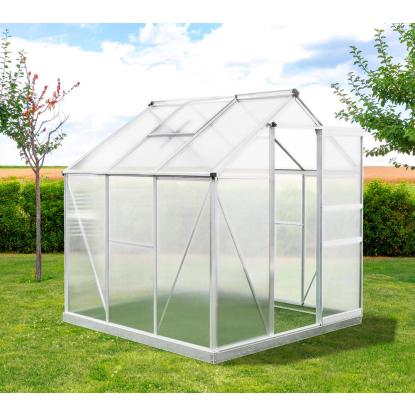 Westmann Flora 66 drivhus, aluminium/polycarbonat, sølv - 3,69 m²