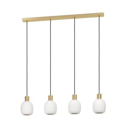 EGLO MANZANARES langbordspendel, L97 cm, 4 x E27, børstet messing