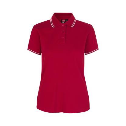 ID 0523 Kontrast poloshirt med stretch, dame, rød