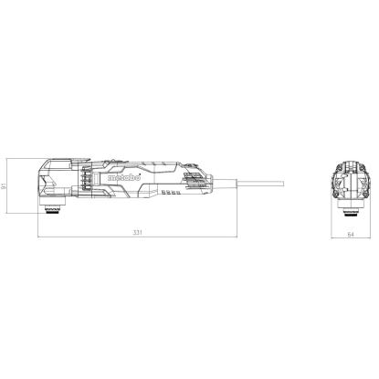 Metabo MT 400 Quick multitool med tilbehør, 400W