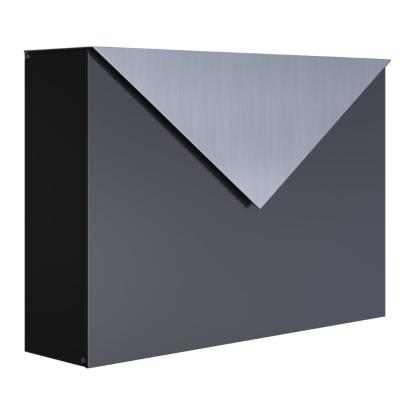 Bravios Letter/Kuvert postkasse, rustfrit indkast, sort