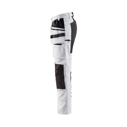 Blåkläder 7910 dame buks med stretch, hvid/sort