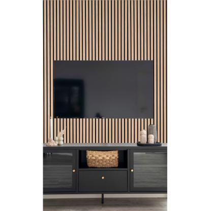 Akustikpanel træfiner, natur, egetræslook, 2400x600x22 mm