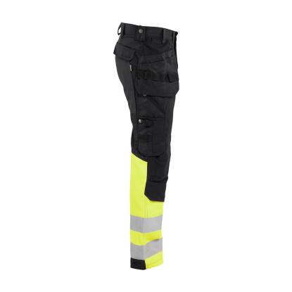 Blåkläder 1558 high vis buks med stretch, sort/hi-vis gul