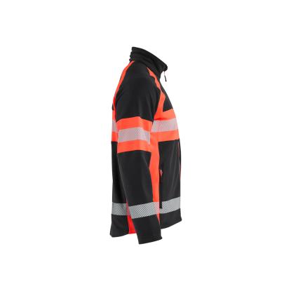 Blåkläder 4713 microfleece jakke, sort/hi-vis rød