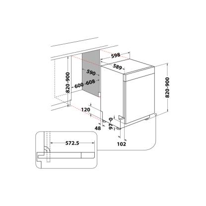 Whirlpool WUC 3C32 P opvaskemaskine til indbygning