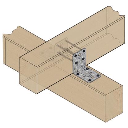 SIMA vinkelbeslag V7 med rib, rustfri kv. A4 - 70 x 70 x 2,0 x 55 mm
