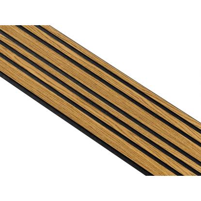 I-Wood Basic Mixed akustikpanel, brun olieret, sort filt og sort kerne, egefiner, 17 x 300 mm 