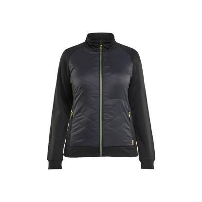 Blåkläder 3419 dame hybrid sweatshirt, sort/hi-vis gul
