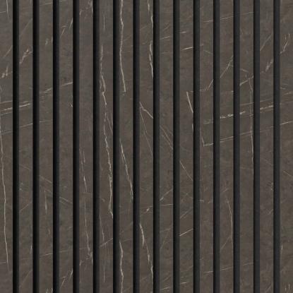 FOG & VENØ Laminate akustikpanel, marble brown, sort MDF, sort filt, 600 x 2400 x 20 mm