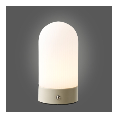 Ashford LED bordlampe, genopladelig, H18 cm, beige/hvid