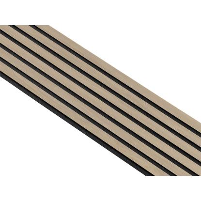 I-Wood Basic Original akustikpanel, hvid olieret, sort filt og sort kerne, egefiner, 17 x 300 mm 