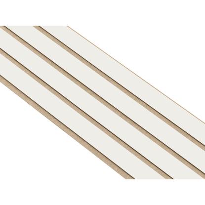 I-Wood Basic 4-lamel akustikpanel, hvidmalet, beige filt og lys kerne, folie, 16 x 300 mm 
