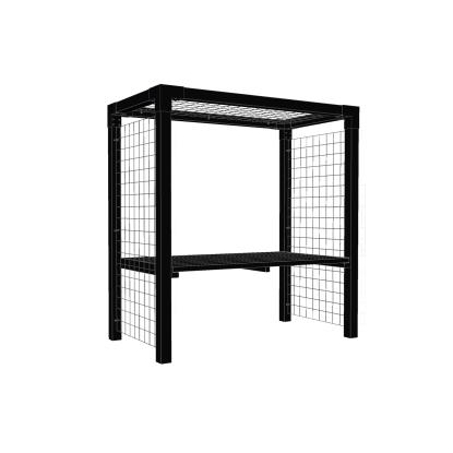 PLUS Daylife pergola med espalier og bord, model 1, sort/fyr, 198 x 108 x 208 cm