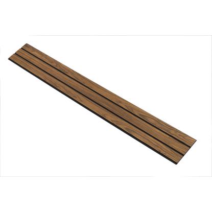 I-Wood Basic 3-lamel akustikpanel, klar olieret, sort filt og sort kerne, valnøddefiner, 17 x 300 mm 