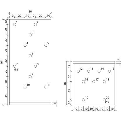 SIMA vinkelbeslag V18, pregalvaniseret, 164 x 84 x 4,0 x 80 mm