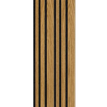 I-Wood Medio+ Mixed akustikpanel, brun olieret, sort filt og lys kerne, egefiner, 16 x 300 mm