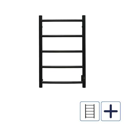 Pax Samba håndklædetørrer med timer, sort, 450 x 700 mm