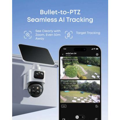 eufy S4 eufyCam sikkerhedskamera med HomeBase S380, 4K, solcelledrevet, 2-pak
