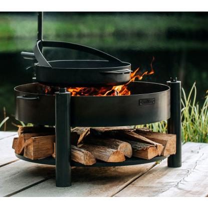 Cook King stegepande med håndtag til Bandito og Montana X bålsted, naturstål, sort, Ø50 cm