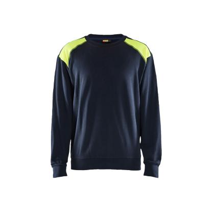 Blåkläder 3580 sweatshirt, mørk marineblå/hi-vis gul