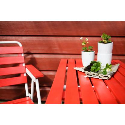Varax Retro cafébord, sammenklappelig, hvid/rød - 50 x 75 cm