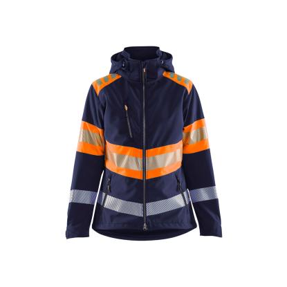 Blåkläder 4404 dame high vis softshell jakke, marineblå/hi-vis orange