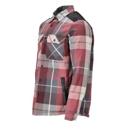 MASCOT CUSTOMIZED flannel skjorte med fiberpelsfor, bordeaux ternet