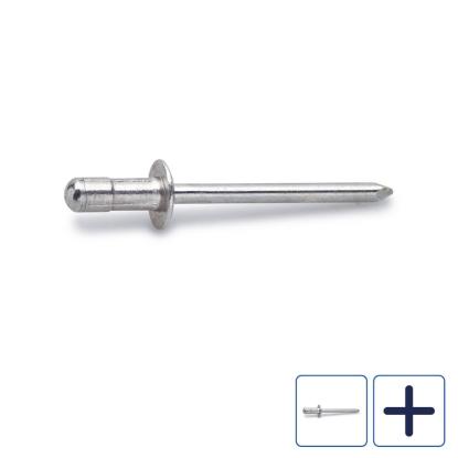 FAST blindnitte/popnitte, elforzinket, 4,8 mm - 250 stk.