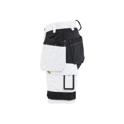Blåkläder 7233 dame shorts med stretch, hvid/sort