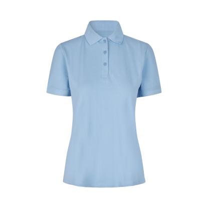 ID 0587 poloshirt, økologisk, dame, lys blå