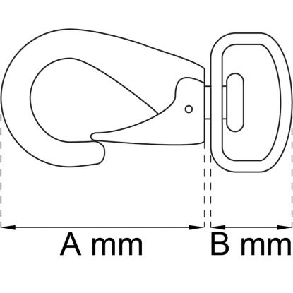 Habo karabinhage, elforzinket, 52 mm - 2 stk.